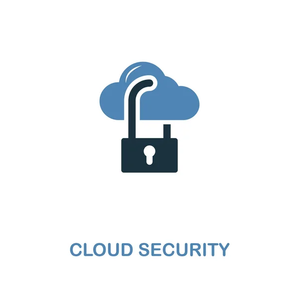 Cloud Security ícone criativo em duas cores. Design de estilo premium da coleção de ícones de desenvolvimento web. Ícone de segurança na nuvem para web design, aplicativos móveis, software e uso de impressão . — Vetor de Stock