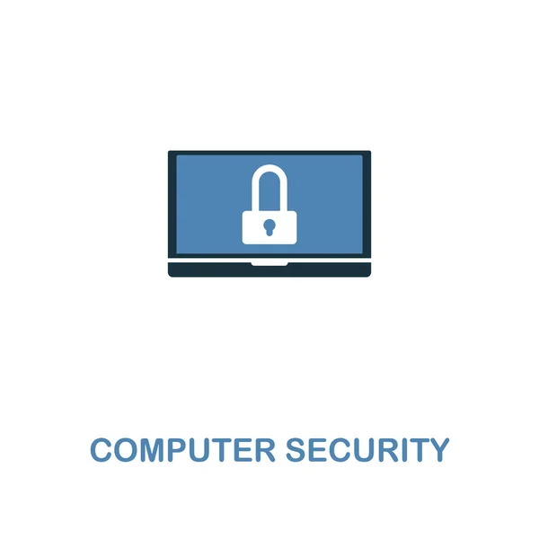 Computer Security icona creativa in due colori. Design in stile premium dalla collezione di icone di sviluppo web. Icona di sicurezza informatica per web design, applicazioni mobili, software e utilizzo della stampa . — Vettoriale Stock
