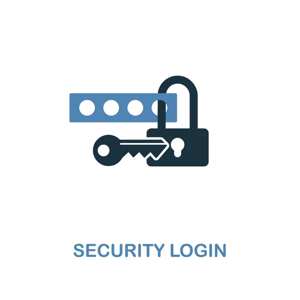 Sicurezza Login icona creativa in due colori. Design in stile premium dalla collezione di icone di sviluppo web. Icona di accesso di sicurezza per web design, applicazioni mobili, software e utilizzo della stampa . — Vettoriale Stock