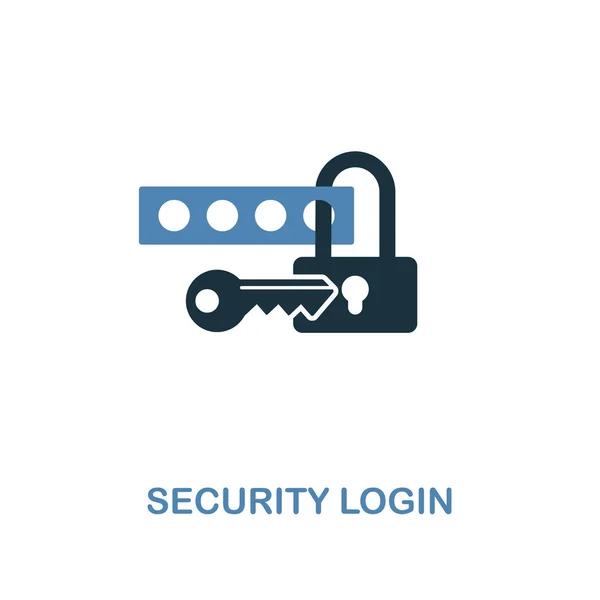 Segurança Login ícone criativo em duas cores. Design de estilo premium da coleção de ícones de desenvolvimento web. ícone de login de segurança para web design, aplicativos móveis, software e uso de impressão . — Vetor de Stock