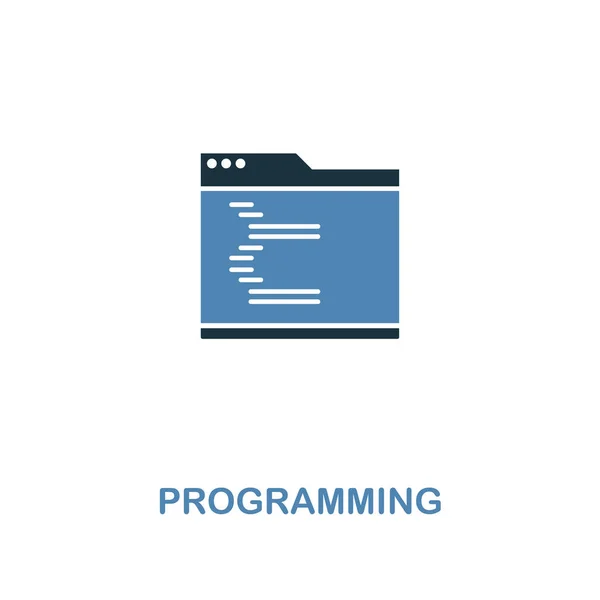 Программирование творческой иконки в двух цветах. Дизайн в стиле Мбаппе из коллекции веб-разработчиков. Значок программирования для веб-дизайна, мобильных приложений, программного обеспечения и печати . — стоковый вектор