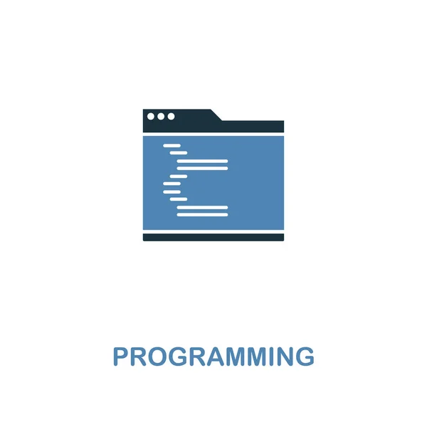 Icono creativo de programación en dos colores. Diseño de estilo premium de la colección de iconos de desarrollo web. Icono de programación para el diseño web, aplicaciones móviles, software y uso de impresión . — Archivo Imágenes Vectoriales