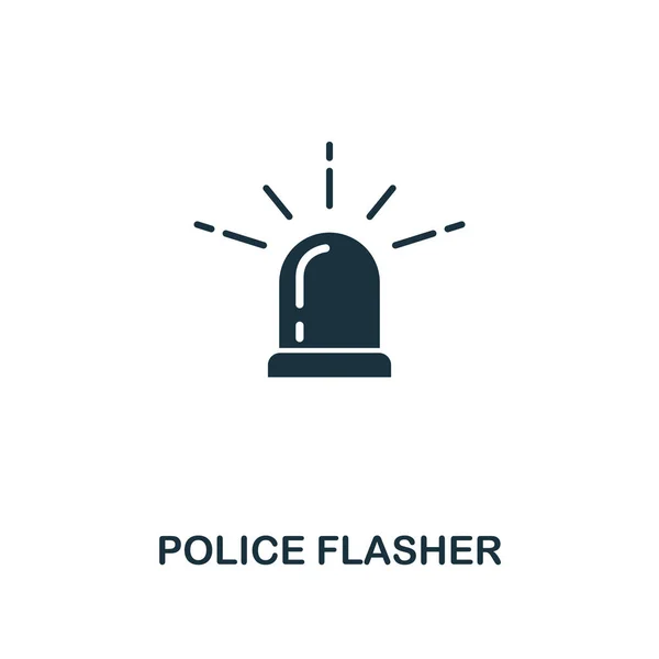 Icono de Police Flasher. Diseño de estilo premium de colección de iconos de seguridad. UI y UX. Pixel perfecto icono de Police Flasher para el diseño web, aplicaciones, software, uso de impresión . — Vector de stock