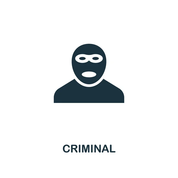 Icône criminelle. Design de style Premium de la collection d'icônes de sécurité. UI et UX. Pixel parfait icône criminelle pour la conception web, applications, logiciels, utilisation de l'impression . — Image vectorielle