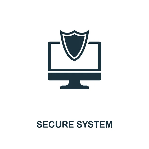 Icona del sistema sicuro. Design in stile premium dalla collezione di icone di sicurezza. UI e UX. Icona Pixel Secure System perfetta per web design, app, software, utilizzo della stampa . — Vettoriale Stock