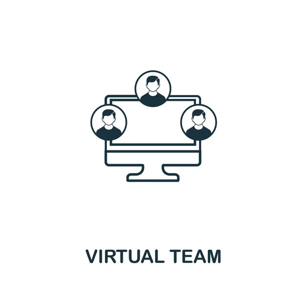 Virtuelle Team-Umriss-Symbol. Premium-Design aus der Sammlung von Projektmanagement-Symbolen. einfaches Element virtuelles Team-Symbol. einsatzbereit in Webdesign, Apps, Software, Druck. — Stockvektor