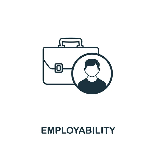 Employability outline icon. Premium style design from project management icons collection. Simple element employability icon. Ready to use in web design, apps, software, printing. — Stock Vector