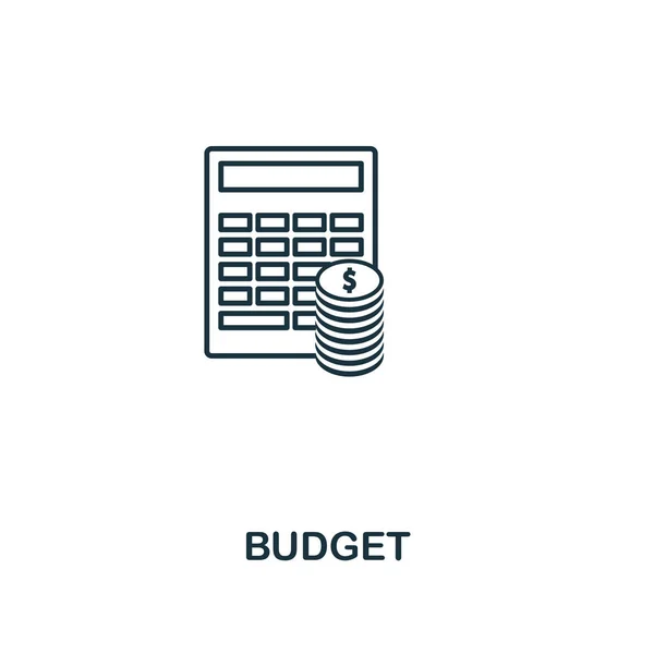 予算概要アイコン。プロジェクト管理アイコンのコレクションからプレミアム スタイルのデザイン。単純な要素予算アイコン。Web デザイン、アプリケーション、ソフトウェア、印刷で使用する準備ができて. — ストックベクタ
