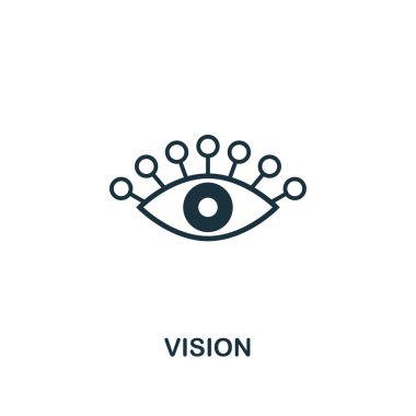 Vizyon simgesi. Sigorta primi tarzı tasarım Başlangıç simgesi koleksiyonundan. Web tasarım, apps, yazılım, yazdırma kullanım için UI ve UX Pixel mükemmel vizyon simgesi.