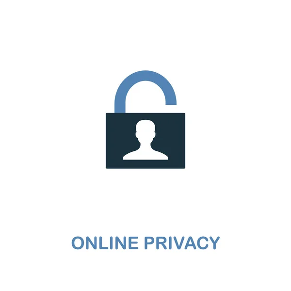 Online Privacy-pictogram in twee kleuren. Premium ontwerp uit internet veiligheid pictogrammen collectie. Pixel perfect eenvoudige pictogram online privacy-pictogram voor webdesign en afdrukken — Stockvector