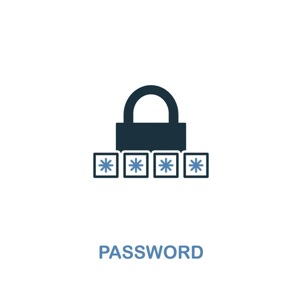 2 つの色のパスワード アイコン。インター ネット セキュリティのアイコン コレクションからプレミアム デザイン。Web デザインと印刷のピクセル完璧なシンプルなピクトグラム パスワード アイコン — ストックベクタ