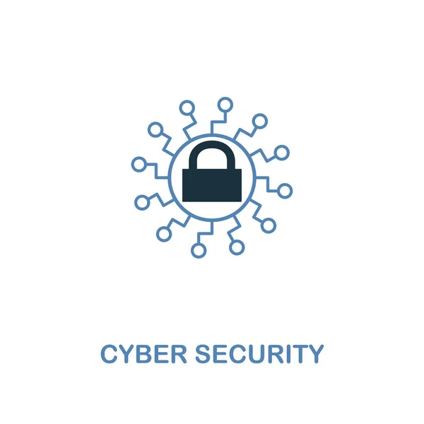 Icona Cyber Security in due colori. Design premium dalla collezione di icone di sicurezza internet. Pixel perfetto semplice pittogramma icona di sicurezza informatica per la progettazione web e la stampa — Vettoriale Stock