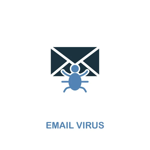 Email Virus icon in two colors. Premium design from internet security icons collection. Pixel perfect simple pictogram email virus icon for web design and printing — Stock Vector