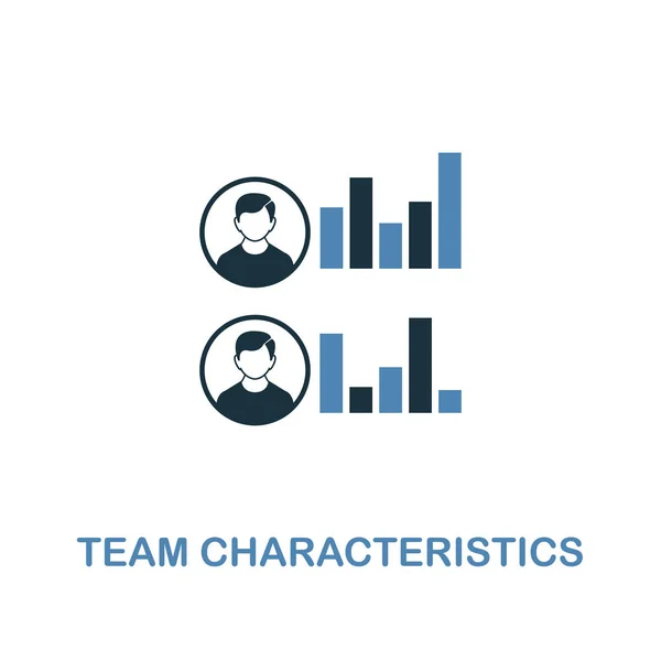 Значок "Team Characteristics". Два цвета премиум-дизайна из коллекции менеджмента. Пикантная простая пиктограмма команды. UX и UI . — стоковый вектор