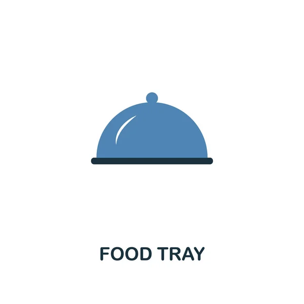 "食品托盘" 图标。两种颜色的设计风格从膳食图标集合。食品托盘图标的简单说明. — 图库矢量图片