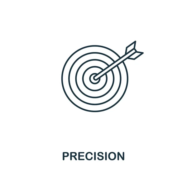 Icono de precisión. Esquema de diseño delgado estilo de la colección de iconos de negocios. Pixel icono de precisión pictograma simple perfecto para UX e UI . — Vector de stock