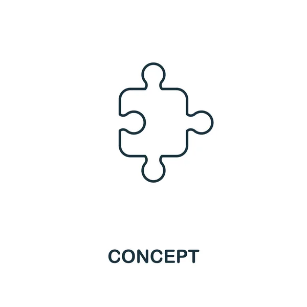 Koncept-ikonen. Beskriva stil tunn design från business ikoner collection. Pixel perfekt enkel piktogram konceptet ikon för Ux och Ui. — Stock vektor