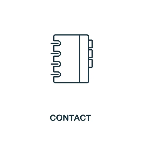 Kontakt-Symbol. skizzieren Stil dünnes Design aus Business-Ikonen-Sammlung. Pixel perfekt einfaches Piktogramm-Kontaktsymbol für ux und ui. — Stockvektor