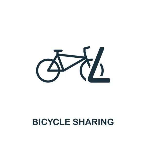 Ícone de compartilhamento de bicicleta. Design de estilo premium da coleção de ícones de transporte público. UI e UX. Pixel perfeito ícone de compartilhamento de bicicleta para web design, aplicativos, software, uso de impressão . — Vetor de Stock