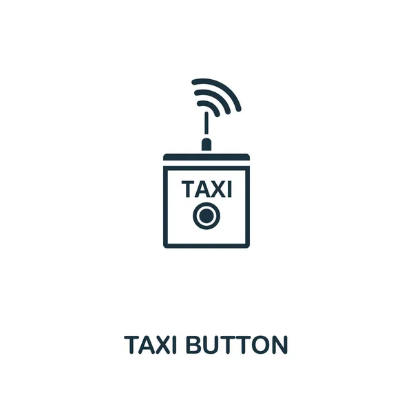 Taksi düğme simgesi. Sigorta primi tarzı tasarım toplu taşıma simgesi koleksiyonundan. Web tasarım, apps, yazılım, yazdırma kullanım için UI ve UX piksel mükemmel taksi düğme simgesi. — Stok Vektör