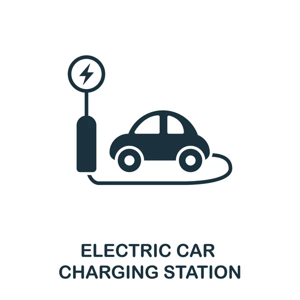 Elektrische auto laadstation pictogram. Premium stijl ontwerp van openbaar vervoer icoon collectie. UI en Ux. Pixel perfect laadstation voor elektrische auto-pictogram voor apps, software, webdesign, print gebruik. — Stockvector