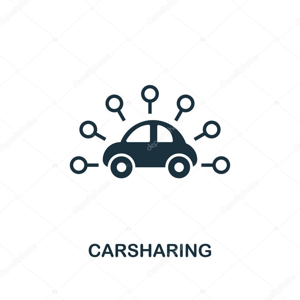 Carsharing icon. Premium style design from public transport collection. UX and UI. Pixel perfect carsharing icon for web design, apps, software, printing usage.