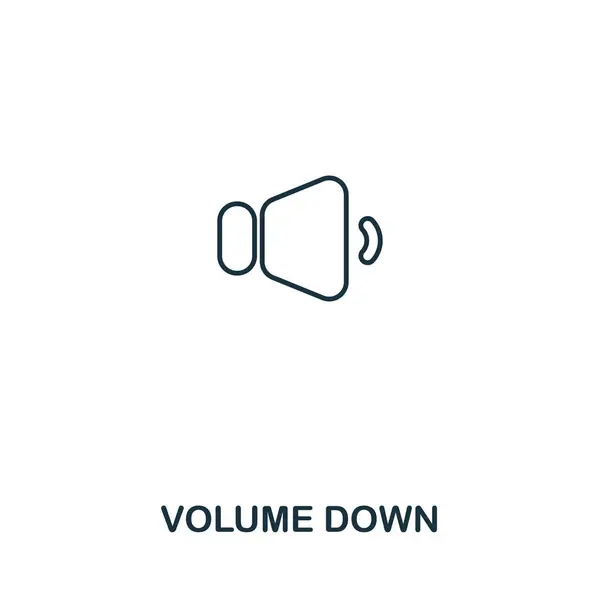 Volume Down icône créative. Illustration d'élément simple. Volume Down concept de conception de symboles de la collection de boutons audio. Parfait pour la conception web, applications, logiciels, impression . — Image vectorielle