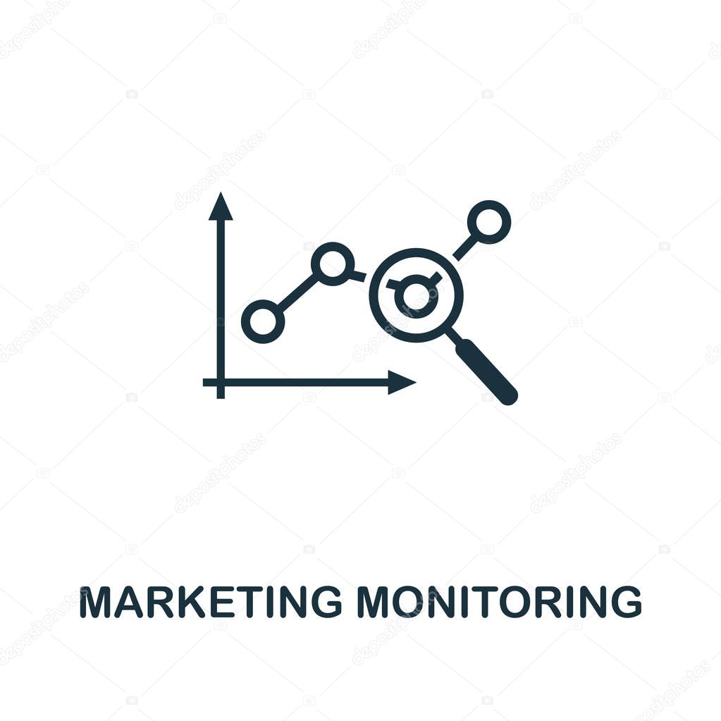 Marketing Monitoring icon. Premium style design from advertising collection. UX and UI. Pixel perfect marketing monitoring icon for web design, apps, software, printing usage.