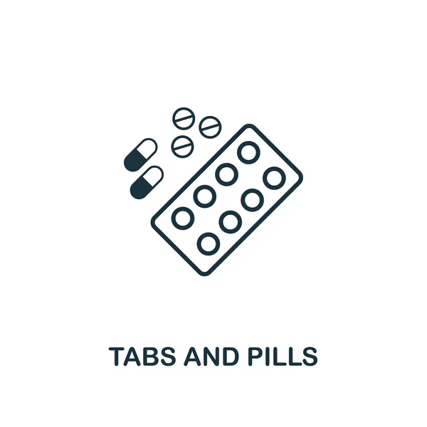 Tabs e comprimidos ícone. Design de estilo premium da coleção de ícones de saúde. Pixel perfeito Tabs e comprimidos ícone para web design, aplicativos, software, uso de impressão —  Vetores de Stock