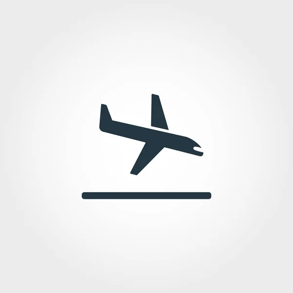 Προσγείωση δημιουργική εικονίδιο. Εικονογράφηση απλό στοιχείο. Προσγείωση σύμβολο σχεδιασμού έννοια από παραλαβή στο αεροδρόμιο. Ιδανικό για κατασκευή ιστοσελίδων, εφαρμογές, λογισμικό, εκτύπωση. — Φωτογραφία Αρχείου