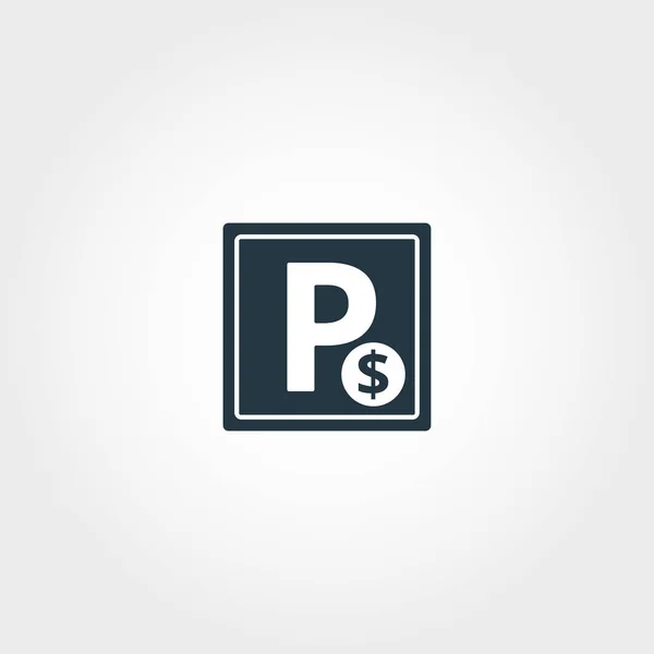 Betaald parkeren van creatieve pictogram. Eenvoudig element met de illustratie. Betaald parkeren symbool conceptontwerp van luchthaven collectie. Perfect voor webdesign, apps, software, afdrukken. — Stockfoto