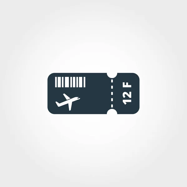 飛行機チケットの創造的なアイコン。単純な要素の図。飛行機チケットは、空港コレクションからのシンボルのデザインをコンセプト。Web デザインに最適、アプリケーション、ソフトウェア、印刷します。. — ストック写真
