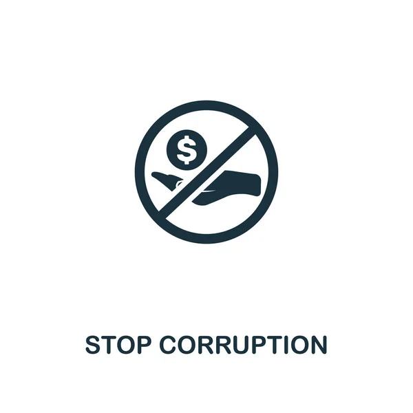 Stop Corruption icon. Premium style design from corruption icon collection. Pixel perfect Stop Corruption icon for web design, apps, software, print usage