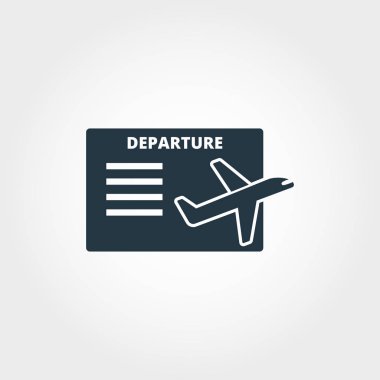 Kalkış kurulu yaratıcı simgesi. Basit öğe örnek. Kalkış kavramı sembol tasarımı Havaalanı koleksiyonundan. Web tasarımı için mükemmel, apps, yazılım, yazdırma.