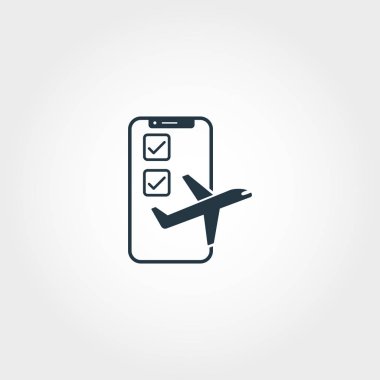 Online Check In yaratıcı simgesi. Basit öğe örnek. Online Check In kavramı sembol tasarım Havaalanı koleksiyonundan. Web tasarımı için mükemmel, apps, yazılım, yazdırma.