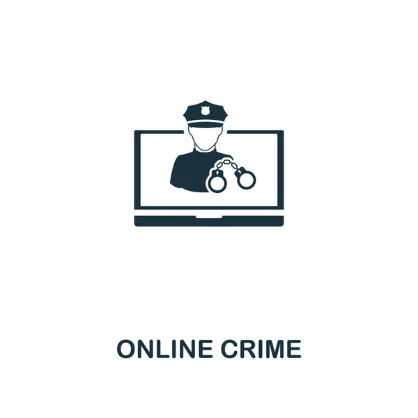 Online Crime icon. Premium style design from corruption icon collection. Pixel perfect Online Crime icon for web design, apps, software, print usage — Stock Vector