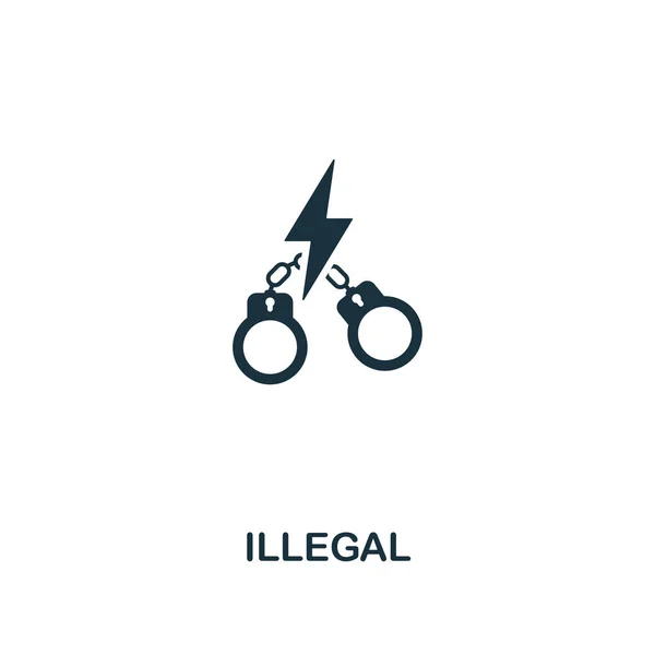 Illegal icon. Premium style design from corruption icon collection. Pixel perfect Illegal icon for web design, apps, software, print usage — Stock Vector