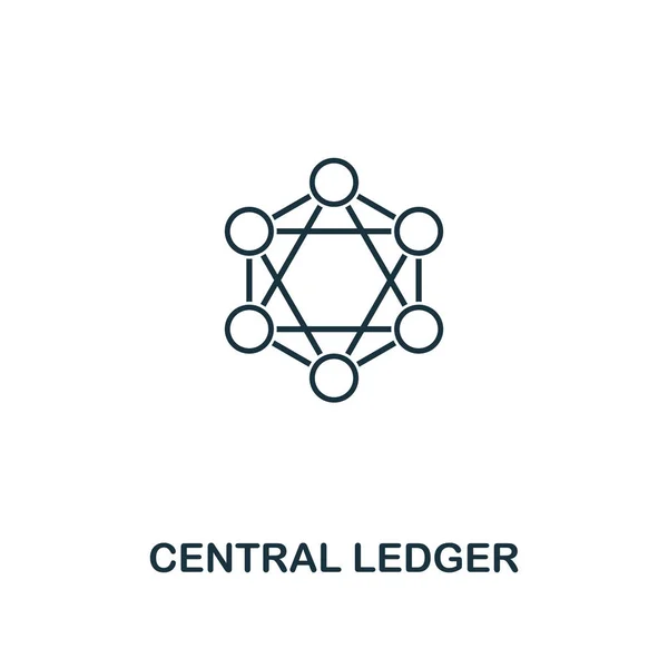 Центральний Леджер структури значок. Тонка лінія стиль дизайну з blockchain ікон колекції. Творчі Центрального Леджер значок для веб-дизайну, програми, програмне забезпечення, друку використання — стоковий вектор