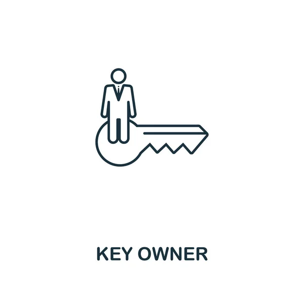 Key Owner outline icon. Thin line style design from blockchain icons collection. Creative key owner icon for web design, apps, software, print usage — Stock Vector