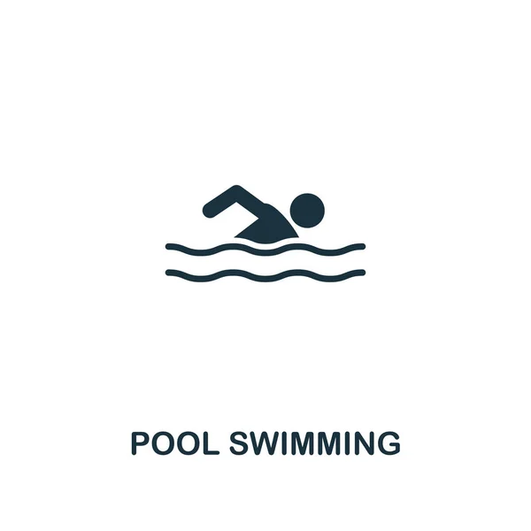 Zwembad Zwemmen Pictogram Premium Stijl Design Uit Fitness Collectie Pixel — Stockvector
