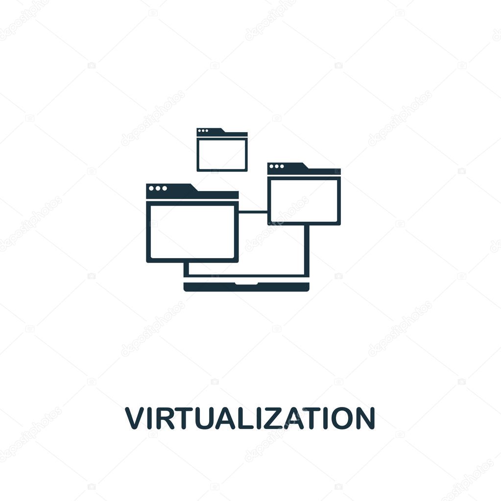 Virtualization icon. Premium style design from web hosting collection. Pixel perfect virtualization icon for web design, apps, software, printing usage.