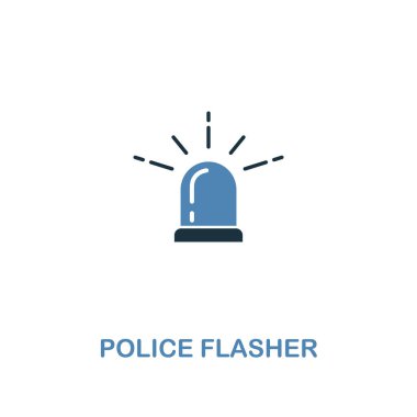 2 renk stil tasarım simgesinde Flasher polis. Sigorta primi sembolü güvenlik simgeleri koleksiyonundan. Piksel mükemmel polis Flasher simgesi web UI ve ux, apps, yazılım kullanım için