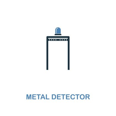 2 metal dedektörü simge stil tasarım renkleri. Sigorta primi sembolü güvenlik simgeleri koleksiyonundan. Piksel mükemmel Metal Dedektörü simgesi web UI ve ux, apps, yazılım kullanım için