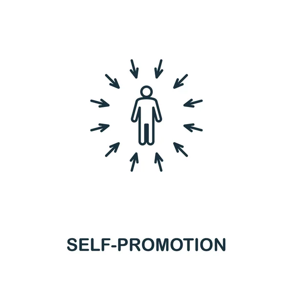 Icône Auto-promotion. Plan mince créatif Self-Promotion design de la collection soft skills. Conception Web, applications, logiciels et utilisation de l'impression — Image vectorielle
