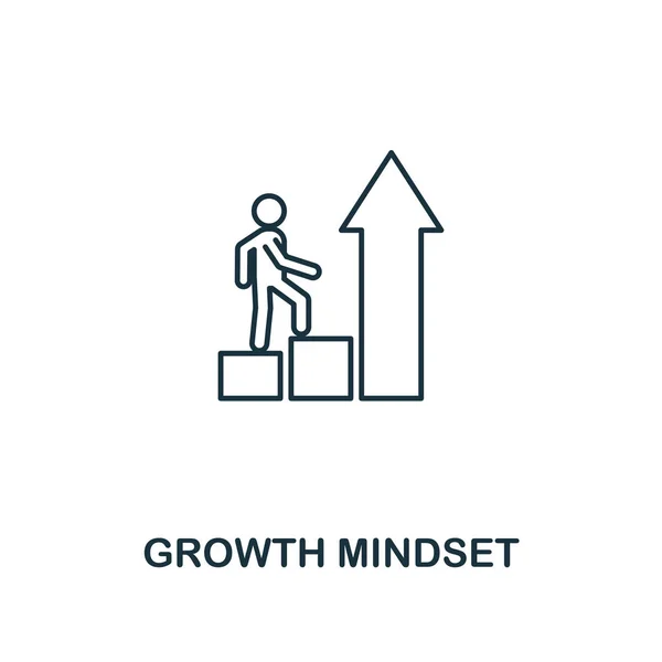 Піктограма Зростання мислення. Тонкий контур креативного дизайну Growth Mindset з колекції м'яких навичок. Веб-дизайн, програми, програмне забезпечення та використання друку — стоковий вектор