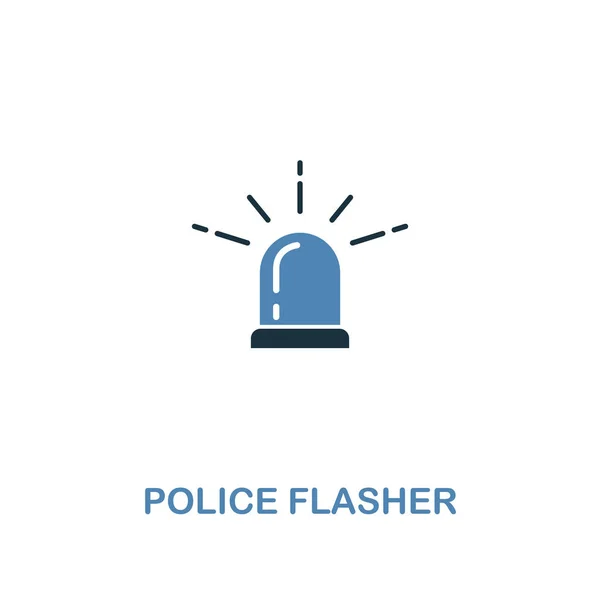 Icono de Police Flasher en diseño de estilo de 2 colores. Símbolo Premium de la colección de iconos de seguridad. Pixel perfecta Policía Flasher icono para la web ui y ux, aplicaciones, uso de software — Vector de stock