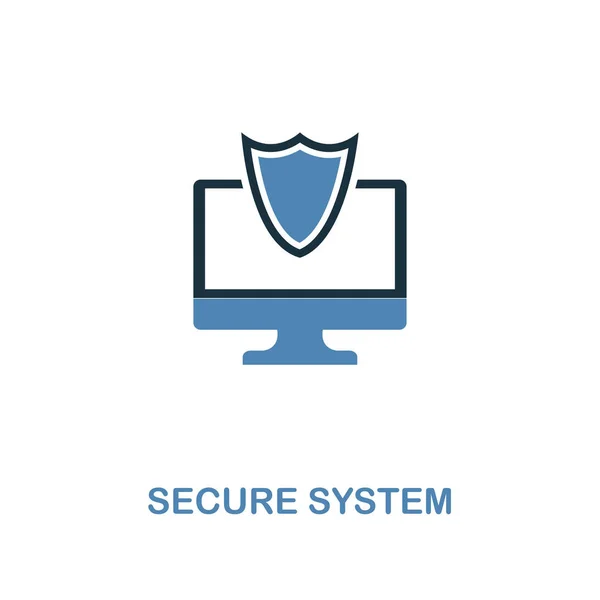 Icona Secure System in stile design a 2 colori. Simbolo Premium dalla collezione di icone di sicurezza. Pixel perfetta icona del sistema sicuro per il web ui e ux, applicazioni, utilizzo del software — Vettoriale Stock
