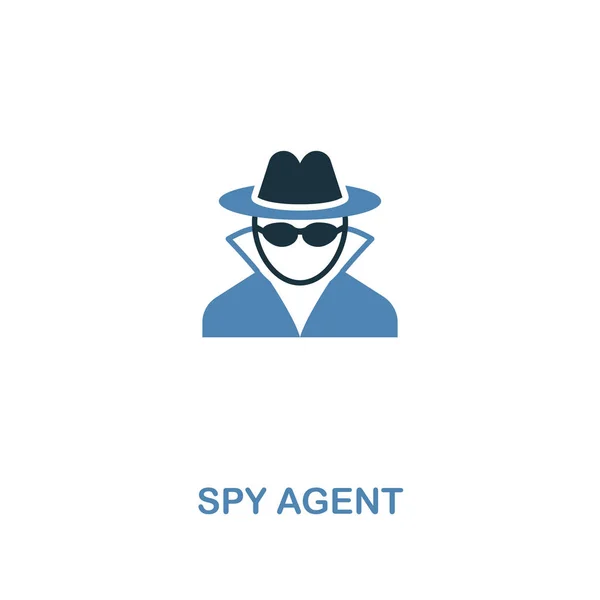 Icona Agente spia in stile design a 2 colori. Simbolo Premium dalla collezione di icone di sicurezza. Pixel perfetto Spy Agent icona per il web ui e ux, applicazioni, utilizzo del software — Vettoriale Stock