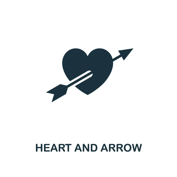 Herz und Pfeil. Premium-Design aus der Valentinstag-Ikonen-Kollektion. Pixel perfektes Herz- und Pfeil-Symbol für Webdesign, Apps, Software, Drucknutzung — Stockfoto