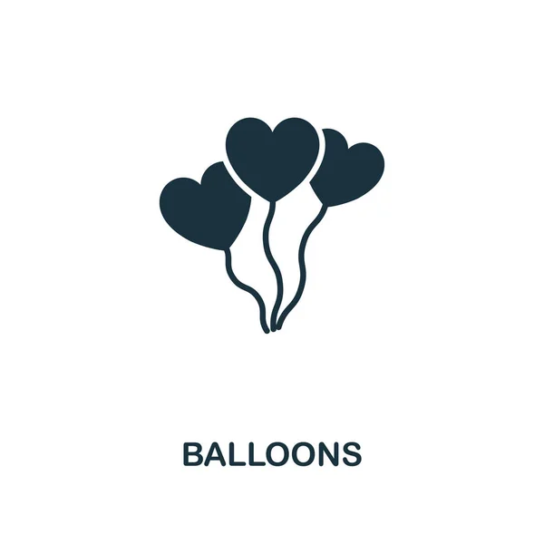 "气球" 图标。高级风格的设计从情人节图标收集。像素完美气球图标, 用于网页设计、应用程序、软件、打印使用 — 图库照片